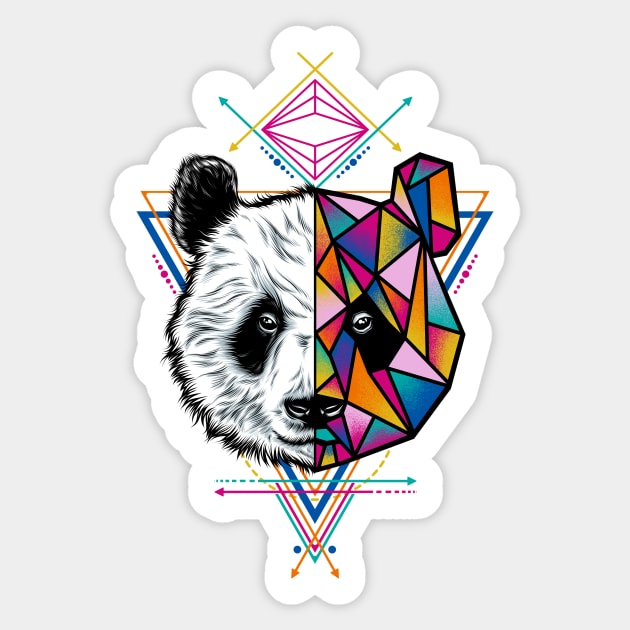 Geometric Panda Sticker by Eggzoo